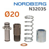 Клапан 20мм для домкрата Nordberg N32035 (поршень, цилиндр, пружина, пыльник, медная шайба) в сборе